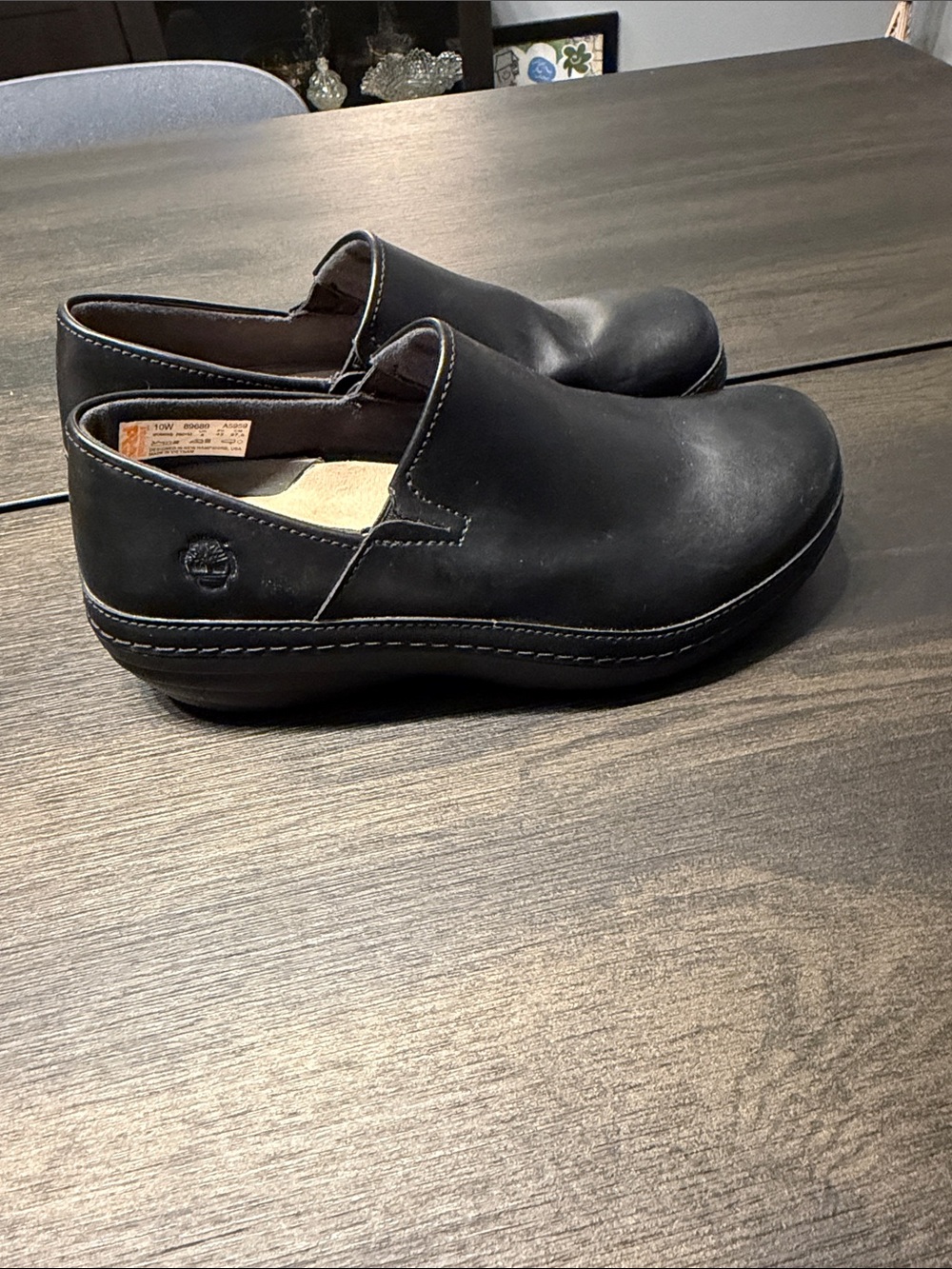 Timberland Pro Renova Women’s Black Leather Professional Clogs Slip Resistant